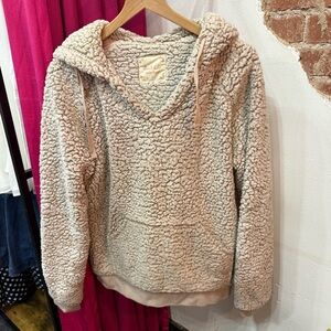Altard State Sherpa Pullover Hoodie Beige Teddy Fleece Cozy Size M